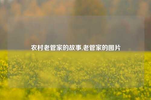 农村老管家的故事,老管家的图片