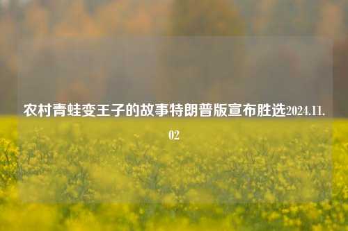 农村青蛙变王子的故事特朗普版宣布胜选2024.11.02