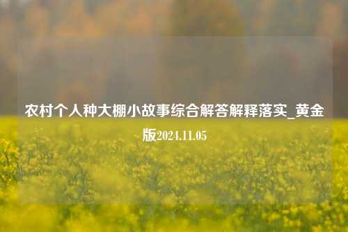 农村个人种大棚小故事综合解答解释落实_黄金版2024.11.05