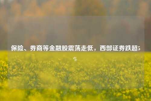 保险、券商等金融股震荡走低，西部证券跌超5%