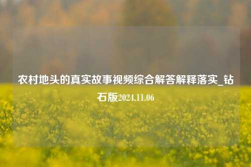 农村地头的真实故事视频综合解答解释落实_钻石版2024.11.06