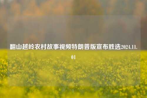 翻山越岭农村故事视频特朗普版宣布胜选2024.11.01