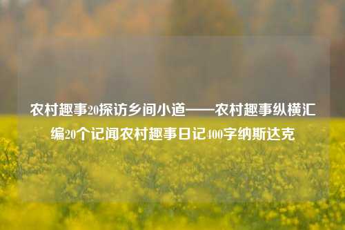 农村趣事20探访乡间小道——农村趣事纵横汇编20个记闻农村趣事日记400字纳斯达克