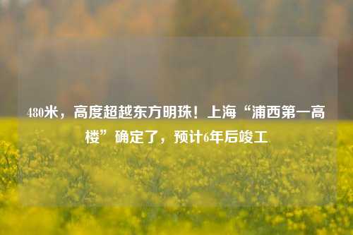 480米，高度超越东方明珠！上海“浦西第一高楼”确定了，预计6年后竣工