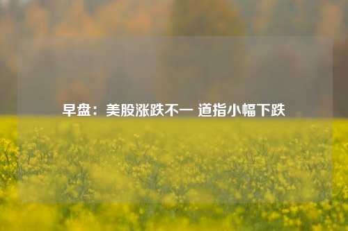 早盘：美股涨跌不一 道指小幅下跌