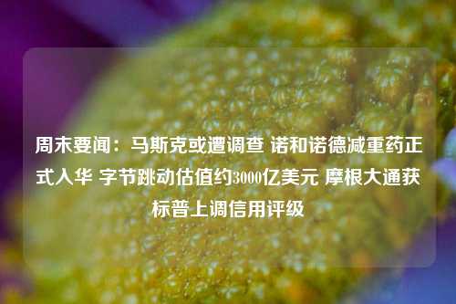 周末要闻：马斯克或遭调查 诺和诺德减重药正式入华 字节跳动估值约3000亿美元 摩根大通获标普上调信用评级