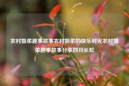 农村姐弟趣事故事农村姐弟的快乐时光农村姐弟趣事故事分享四川长虹