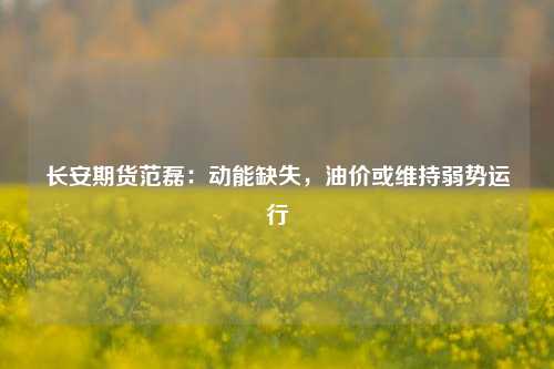 长安期货范磊：动能缺失，油价或维持弱势运行