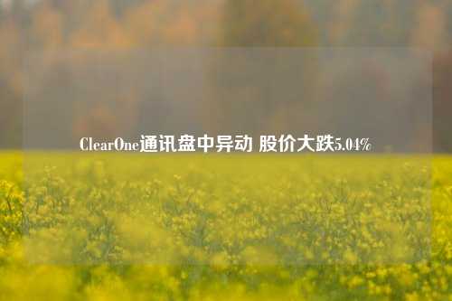 ClearOne通讯盘中异动 股价大跌5.04%