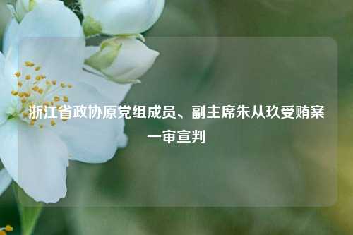 浙江省政协原党组成员、副主席朱从玖受贿案一审宣判