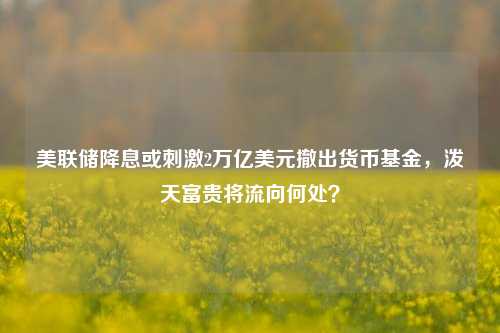 美联储降息或刺激2万亿美元撤出货币基金，泼天富贵将流向何处？