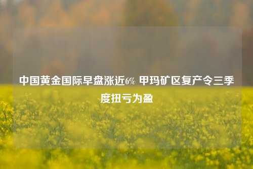 中国黄金国际早盘涨近6% 甲玛矿区复产令三季度扭亏为盈