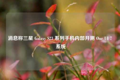 消息称三星 Galaxy S23 系列手机内部开测 One UI 7 系统