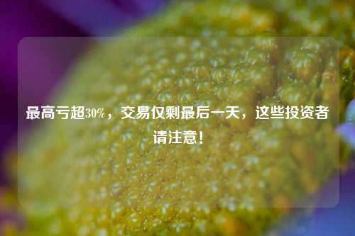 最高亏超30%，交易仅剩最后一天，这些投资者请注意！