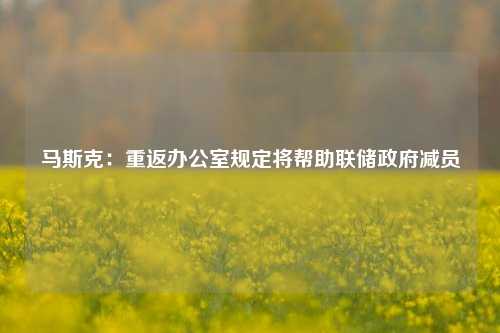 马斯克：重返办公室规定将帮助联储政府减员