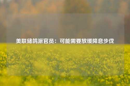 美联储鸽派官员：可能需要放缓降息步伐