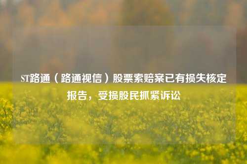 ST路通（路通视信）股票索赔案已有损失核定报告，受损股民抓紧诉讼