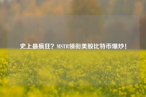 史上最疯狂？MSTR领衔美股比特币爆炒！