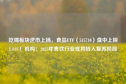 吃喝板块逆市上扬，食品ETF（515710）盘中上探1.44%！机构：2025年食饮行业或将转入复苏阶段