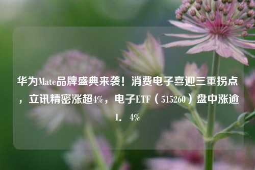 华为Mate品牌盛典来袭！消费电子喜迎三重拐点，立讯精密涨超4%，电子ETF（515260）盘中涨逾1．4%