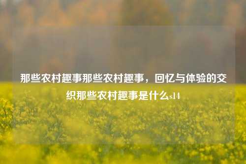 那些农村趣事那些农村趣事，回忆与体验的交织那些农村趣事是什么s14