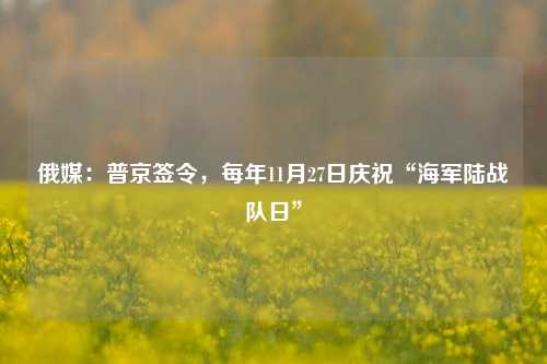 俄媒：普京签令，每年11月27日庆祝“海军陆战队日”