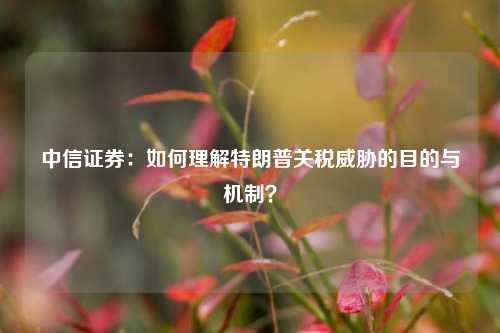 中信证券：如何理解特朗普关税威胁的目的与机制？