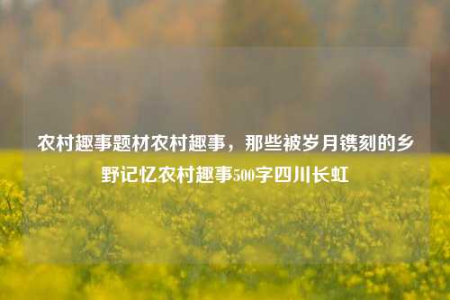 农村趣事题材农村趣事，那些被岁月镌刻的乡野记忆农村趣事500字四川长虹