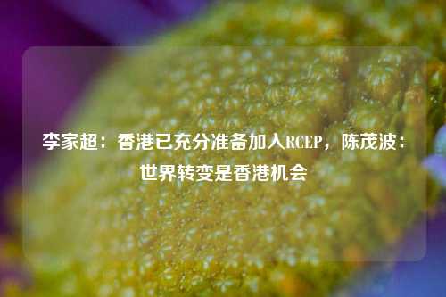 李家超：香港已充分准备加入RCEP，陈茂波：世界转变是香港机会