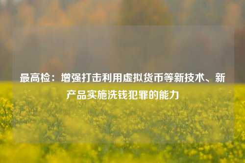 最高检：增强打击利用虚拟货币等新技术、新产品实施洗钱犯罪的能力