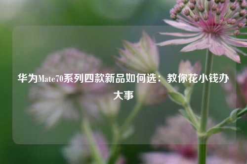 华为Mate70系列四款新品如何选：教你花小钱办大事