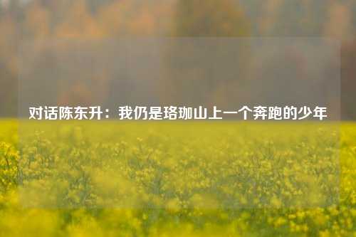 对话陈东升：我仍是珞珈山上一个奔跑的少年