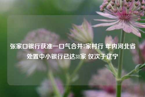 张家口银行获准一口气合并7家村行 年内河北省处置中小银行已达31家 仅次于辽宁