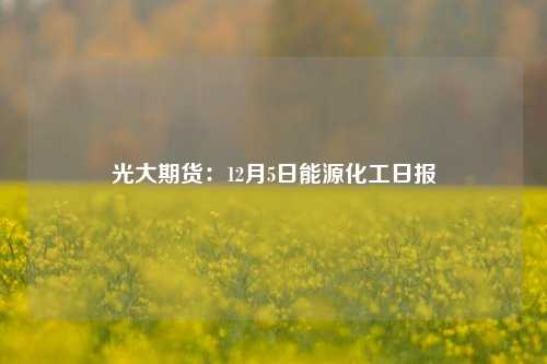 光大期货：12月5日能源化工日报