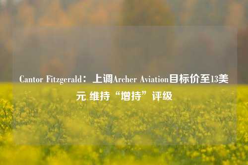 Cantor Fitzgerald：上调Archer Aviation目标价至13美元 维持“增持”评级